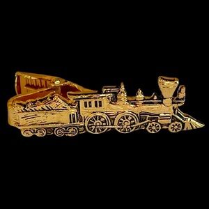 Vintage Goldtone Train Tie Clip